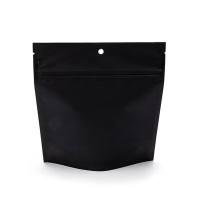 Matte Black Child Resistant Pouch Bags 6" x 2 1/2" x 6" 100 pack