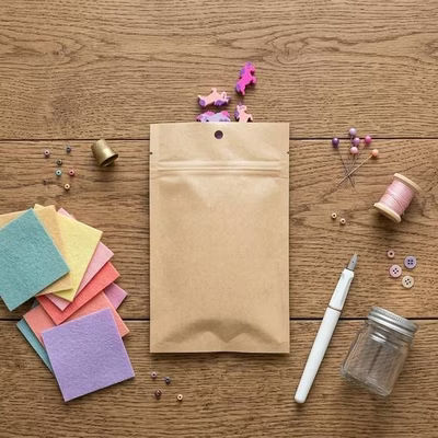 Kraft Hanging Barrier Bags w/Tear Notches 3 5/8" x 5" 100 pack