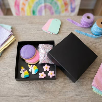 Matte Black Paper Box Bottom 5 1/8" x 1" x 5 1/4" 25 pack