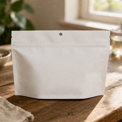 Matte White Child Resistant Pouch Bags 9" x 2 7/16" x 6" 100 pack