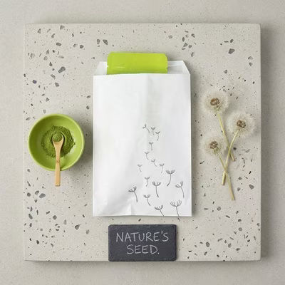 White Paper with Gray Dandelion Treat Bags 100 Pack 5" x 8"