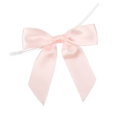 Light Pink Pre-tied Bow 3 1/2" 25 pack
