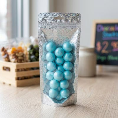 Holographic Ice Backed Stand Up Pouch w/ Hang Hole 4 1/4? x 2 3/8? x 9 3/8? 25 Pack ZBGHI1NC