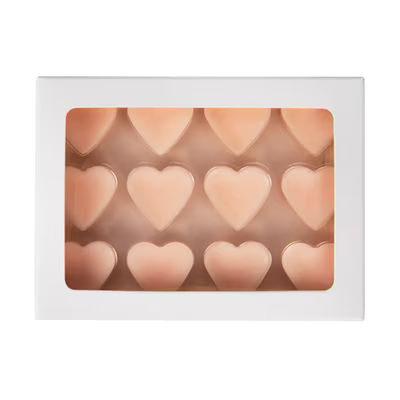 White Kraft Artisan Candy Box Set, Heart Insert 4" x 13/16" x 5 7/16" 25 pack