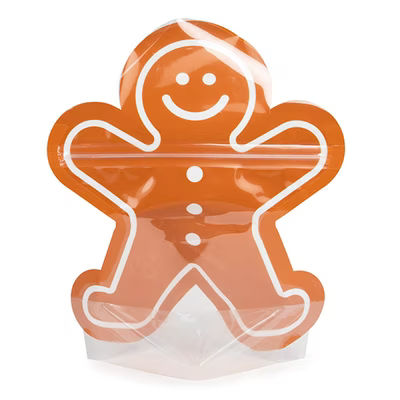 Gingerbread Man Shaped Pouches 6 9/16" x 3" x 8 1/8" 25 pack