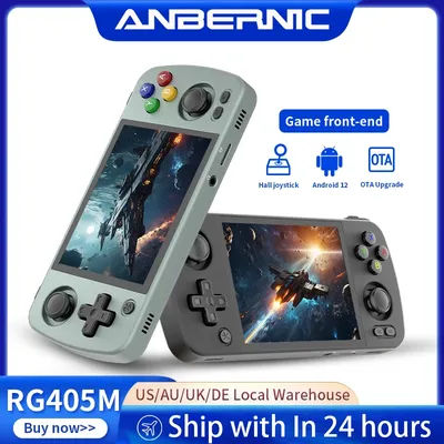 ANBERNIC RG405M Retro Handheld Game Console 4 inch IPS Touch Screen T618 CNC/Aluminum Alloy Android 12 Portable Player 3000+Game