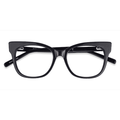 Female s horn Black Acetate Prescription eyeglasses - Eyebuydirect s Cachet