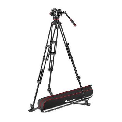 Manfrotto Used 504X Fluid Video Head & MVTTWINGA Aluminum Tripod with Ground Spreader MVK504XTWINGA