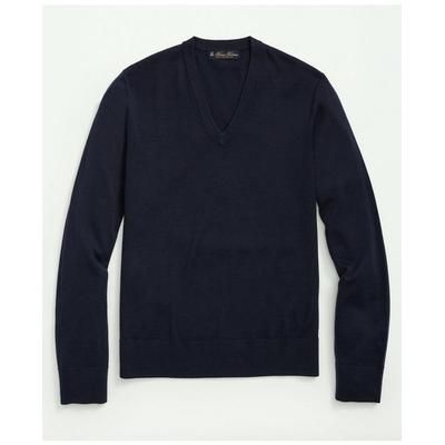 Brooks Brothers Men's Big & Tall Ultimate Merino Wool V-Neck Sweater | Navy | Size 3X Tall