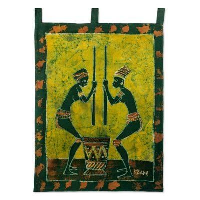 Abaa Ye Nii,'Fair Trade Cotton Batik Wall Hanging'