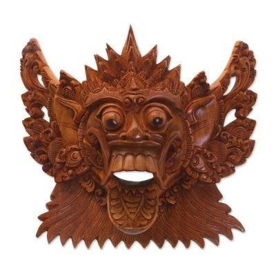 Royal Demon,'Acacia Wood Wall Mask of a Demon Queen from Bali'