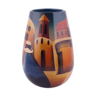 'Convent Girl' - Artisan Crafted Cuzco Ceramic Folk Art Vase