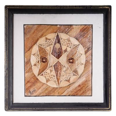 'Traditional Baule-Inspired Geometric Natural Fiber Wall Art'