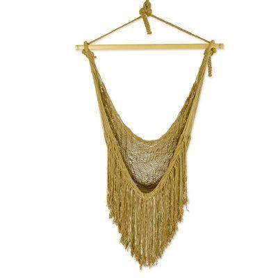 Sea Breezes in Olive Green,'Olive Green Fringed Cotton Rope Mayan Hammock Swing'