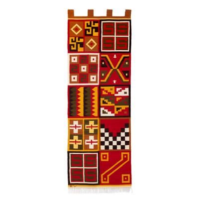 Civilizations,'Handwoven Geometric Traditional Wool and Cotton Tapestry'