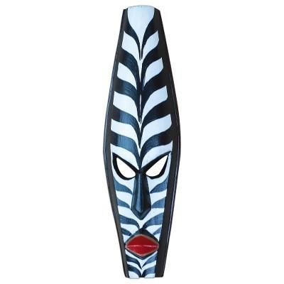 Zebra Face,'African Wood Mask with Zebra Motifs from Ghana'