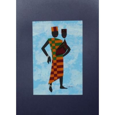 Father's Pride II,'Father and Child Painting with Colorful Cotton Accents'