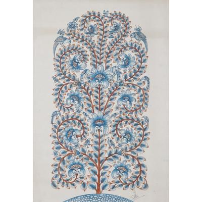 The Blue Creeper,'Original Indian Folk Art Painting'