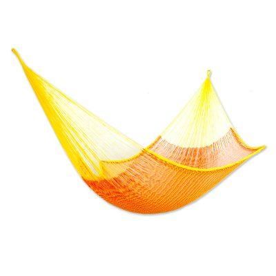 Daffodil Dreams,'Nylon Rope Hammock in Daffodil and Tangerine (Single) Mexico'