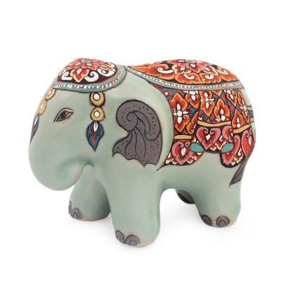 Celadon ceramic figurine, 'Royal Thai Elephant'