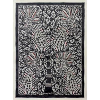 Madhubani painting, 'Love for Nature II'