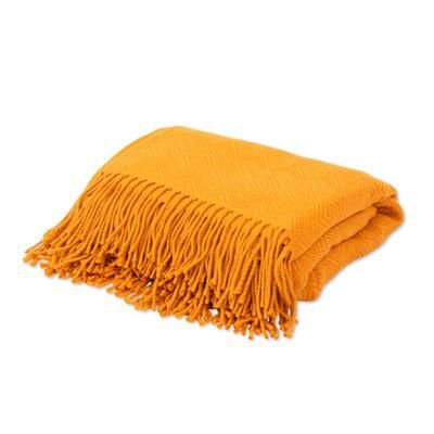 'Diamond-Patterned Acrylic Alpaca Blend Throw Blanket'