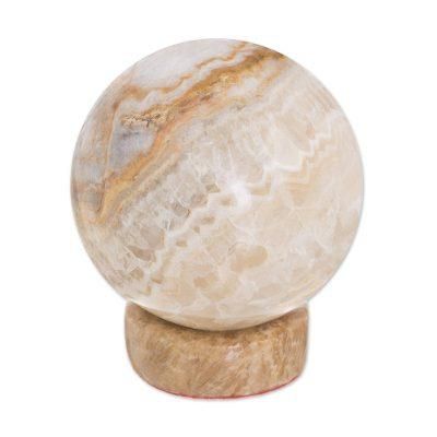 'Inner Peace' - Hand Crafted Geometric Jasper Sphere Sculpture