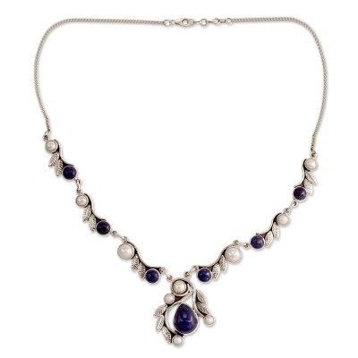 'Tropical Fruit' - Pearl Lapis Lazuli and Sterling
