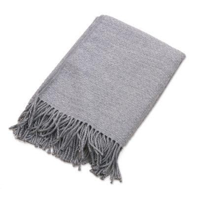 Intersections in Grey,'Ash Grey Acrylic Blend Throw Blanket'