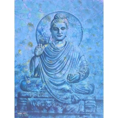 Godliness,'Original Acrylic on Canvas Buddha Painting'
