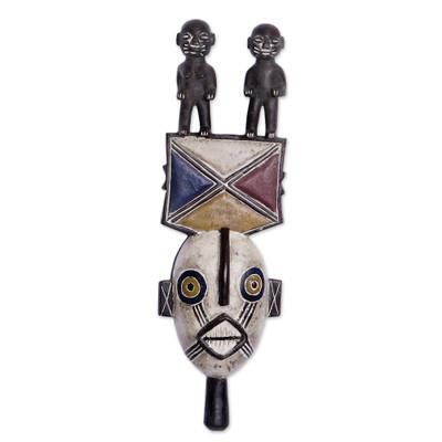 Burkina Faso Africa wood mask, 'Mossi Fertility Image'