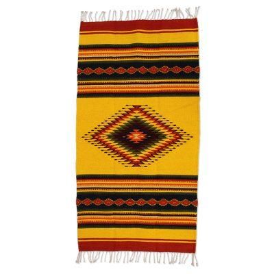 Summer Sun,'Hand Made Zapotec Wool Area Rug (2.5x5)'