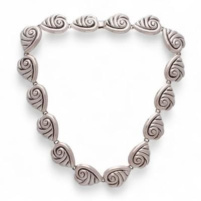 Sterling silver link necklace, 'Voices from the Sea'