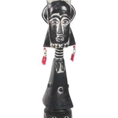 Auntie Abena,'Hand-Carved African Sese Wood Sculpture from Ghana'