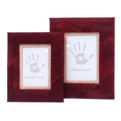 Autumn Spirit in Red,'Handmade Natural Fiber Photo Frames (4x6 and 3x5)'