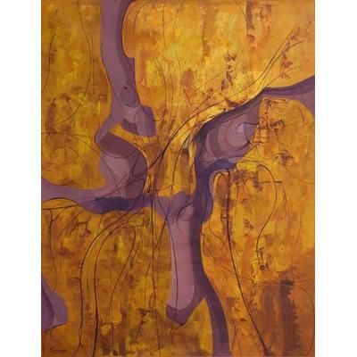 Spectrum in Violet,'Acrylic on canvas Spectrum in Violet Abstract Painting'