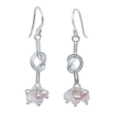 'Love Knots' - Thai Sterling Silver Pearl Earrings