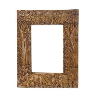 Teak photo frame, 'Never Forget'