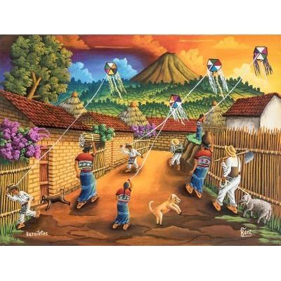 Kites,'Colorful Oil Painting of a Guatemalan November 1 Tradition'
