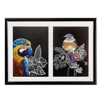 Freedom I,'Signed Original Bird Drawing Diptych'