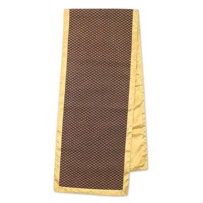Yok Dok Elegance,'Handwoven Cotton and Silk Blend Yok Dok Table Runner'