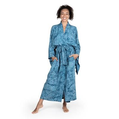 Garden of Illusion,'Women's Batik Patterned Robe'