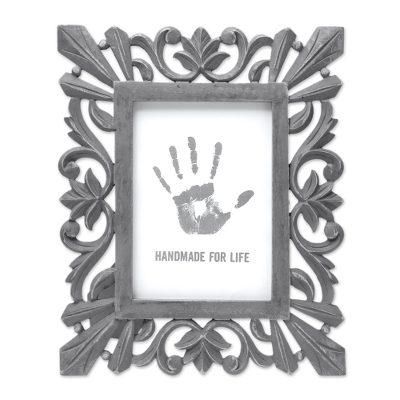 Treasured Memories,'Dark Grey Distressed Hand Carved Mango Wood Photo Frame 5x7'