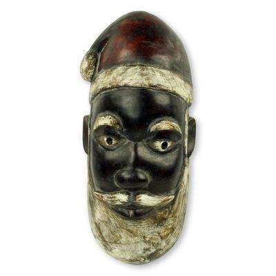 African wood mask, 'Ghanaian Santa Claus'