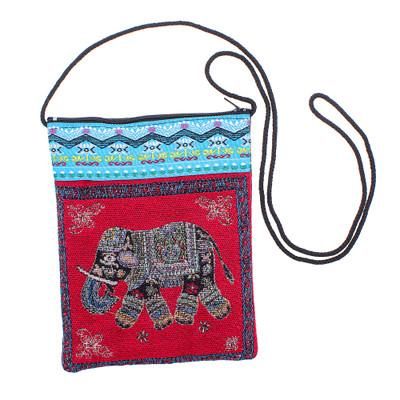 Mae Rim Elephant in Red,'Small Elephant Motif Sling'