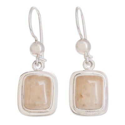 Quartz dangle earrings, 'Maya Sunbeam'