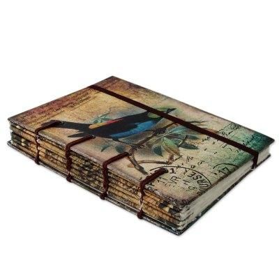 Handmade paper journal, 'Message in Song'
