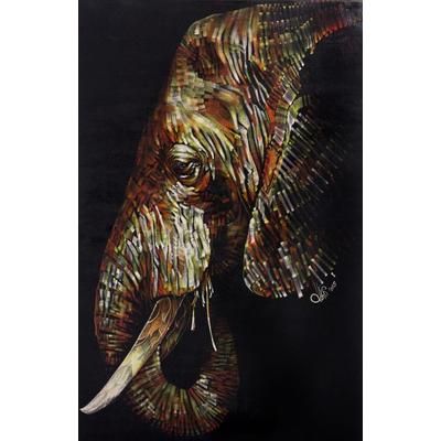 Elegant Elephant,'Original Signed Painting of Elephant in Acrylic and Pastel'