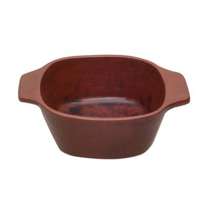 Antique Mataram,'Red Ceramic Serving Bowl from Indonesia'