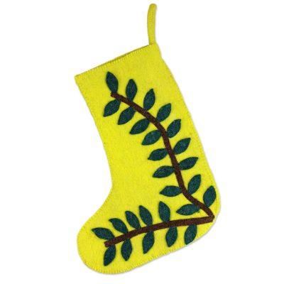 Wool Christmas stocking, 'Tropical Holiday'
